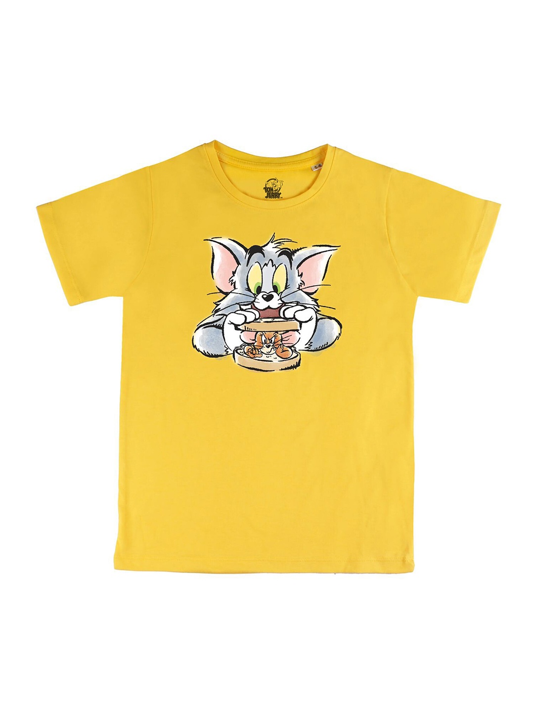 

Tom & Jerry by Wear Your Mind Boys Yellow Printed T-shirt