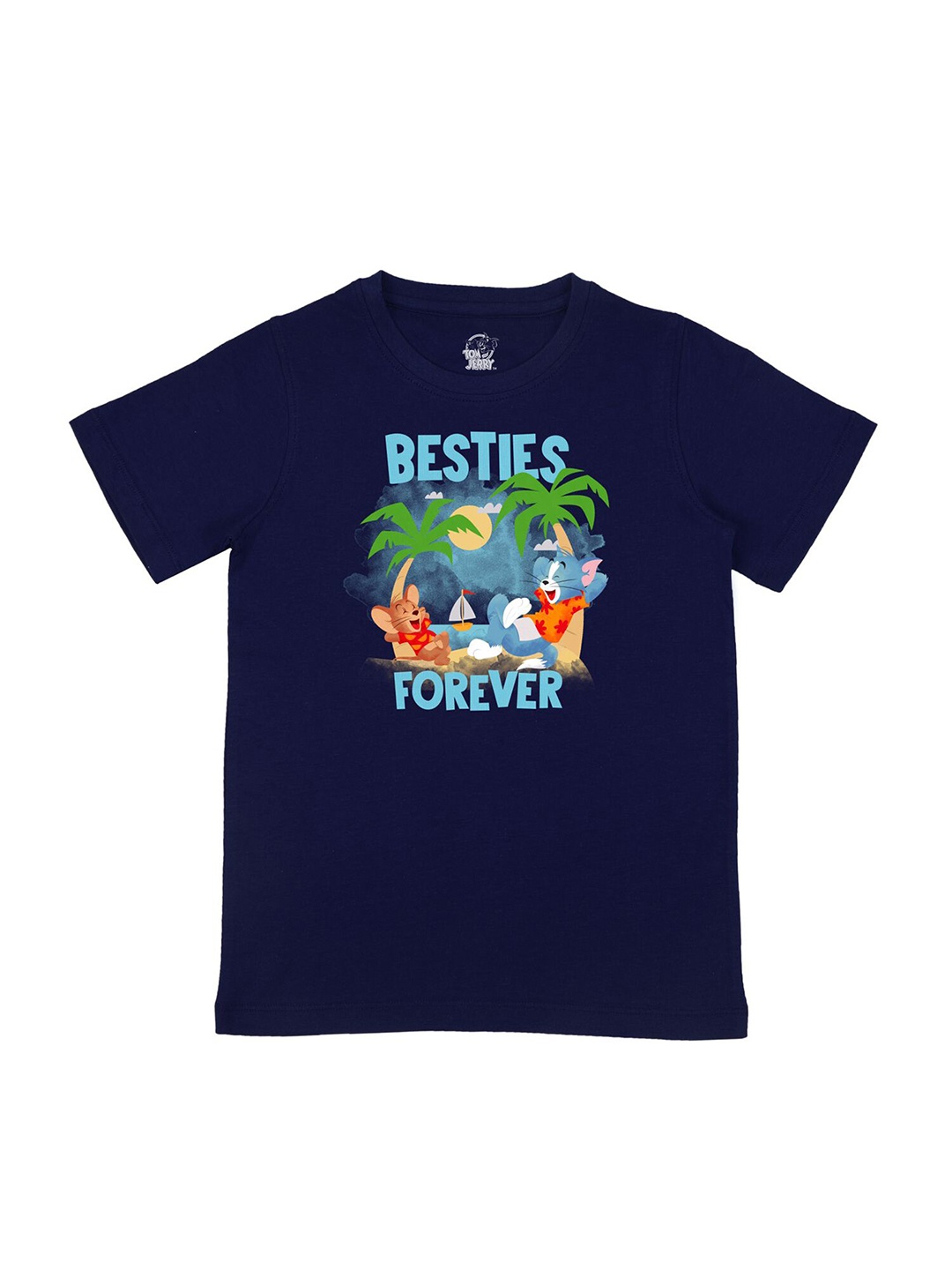 

Tom & Jerry by Wear Your Mind Boys Navy Blue Printed T-shirt