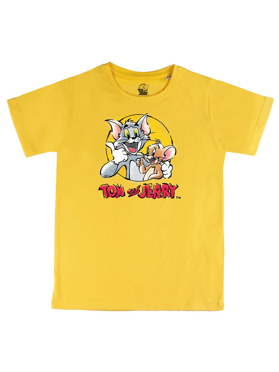 

Tom & Jerry by Wear Your Mind Boys Yellow & maize Printed T-shirt