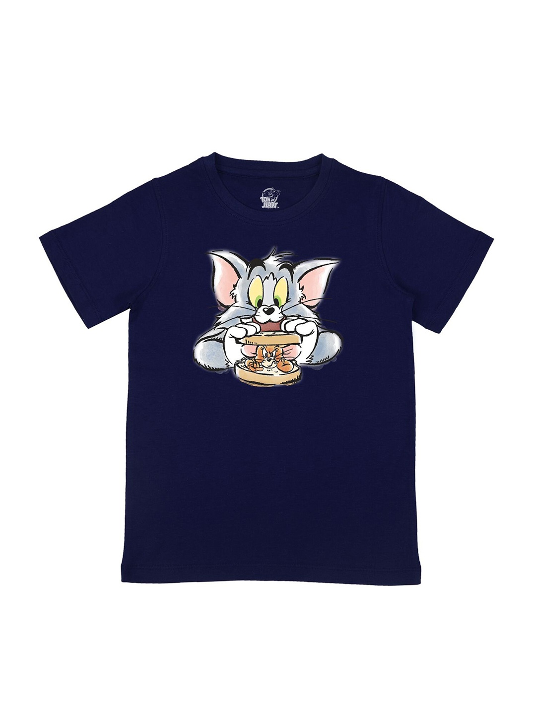 

Tom & Jerry by Wear Your Mind Boys Navy Blue & blue Pockets T-shirt