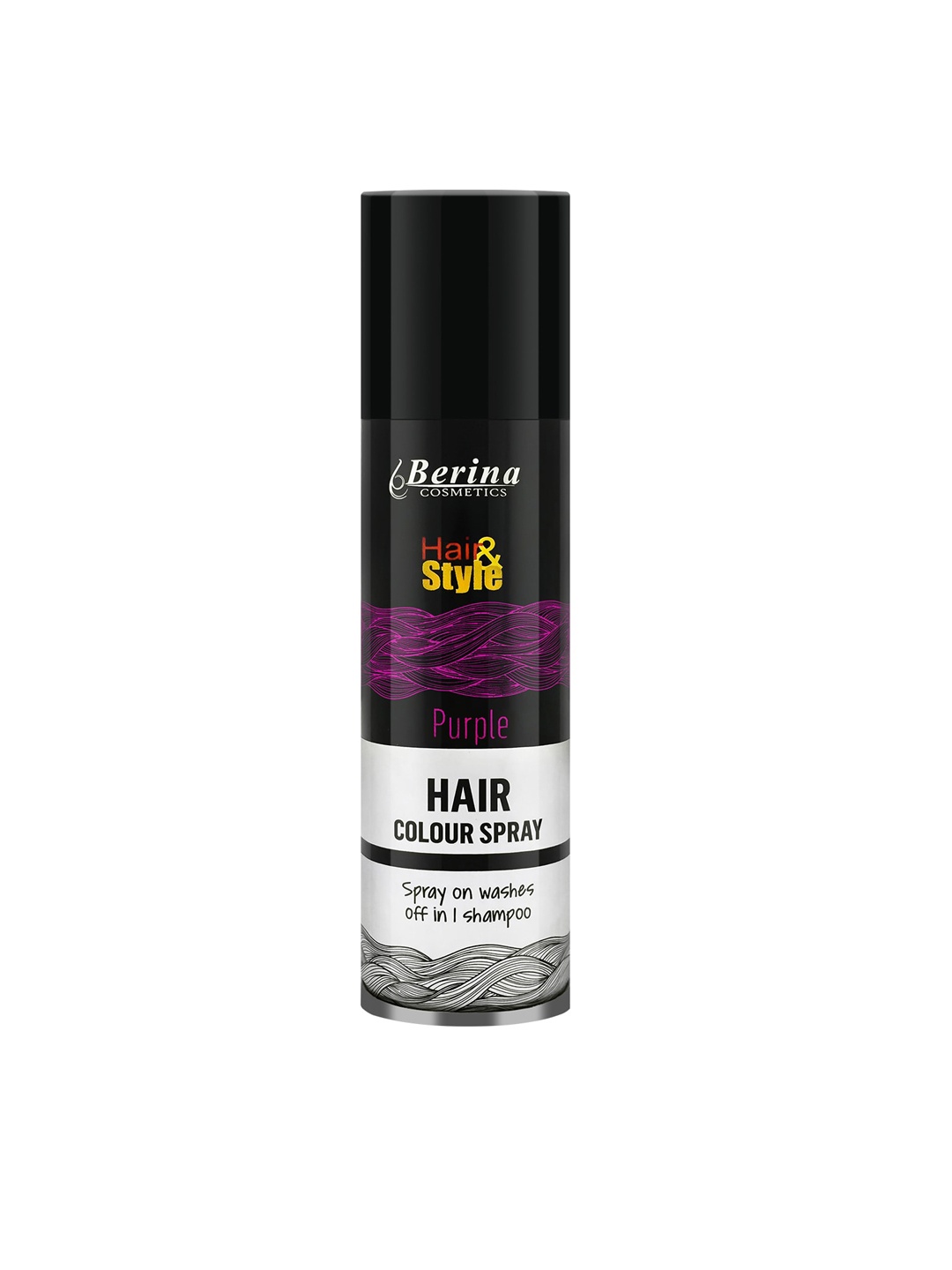 

Berina Black Hair Color Spray- Purple 150 Ml