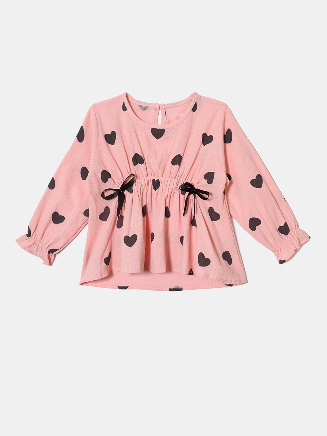 

Hopscotch Girls Pink & Black Printed Tunic