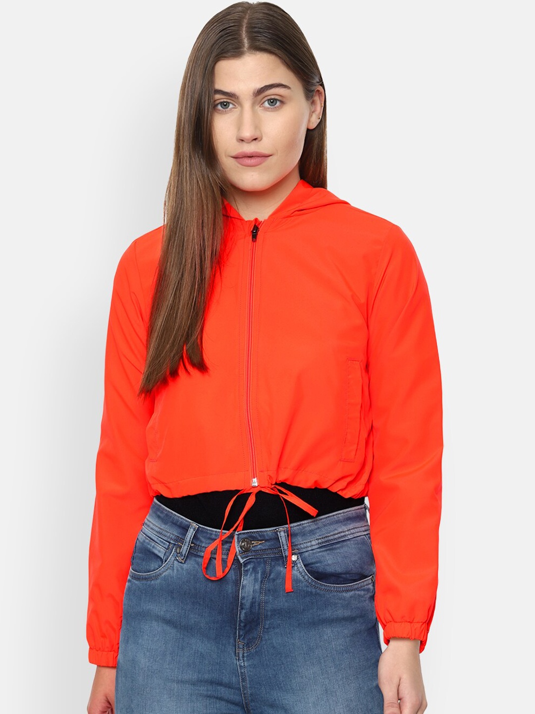 

Van Heusen Woman Women Orange giants orange Crop Bomber with Embroidered Jacket