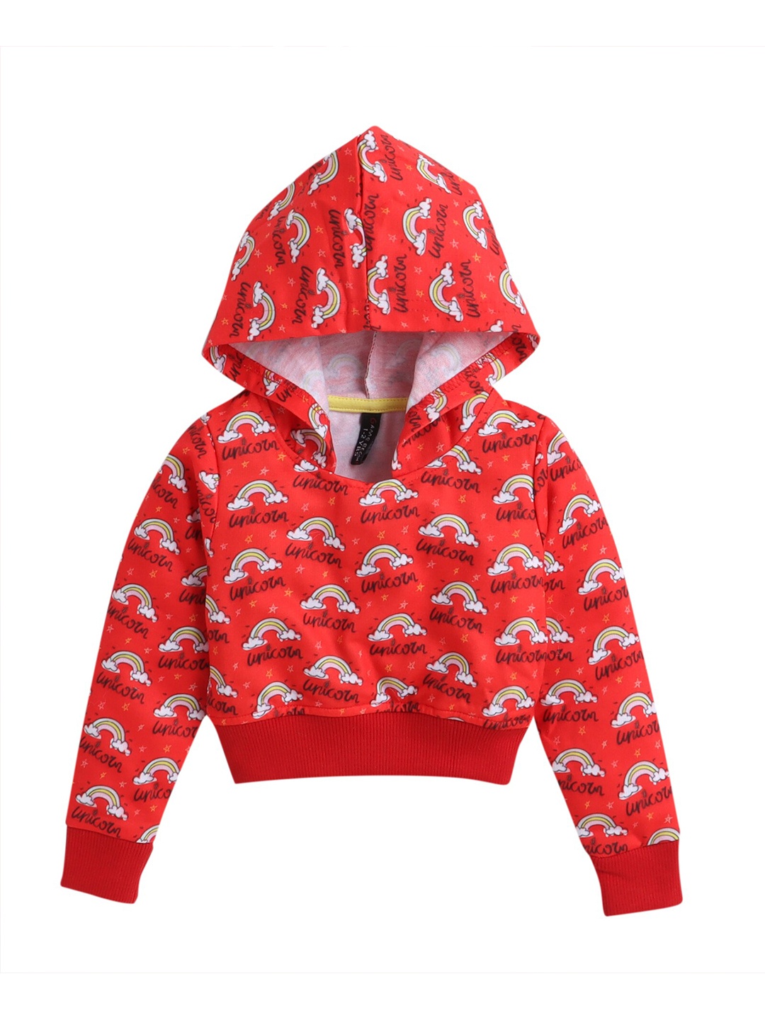 

Hopscotch Girls Red Printed Hooded Sweatshirt