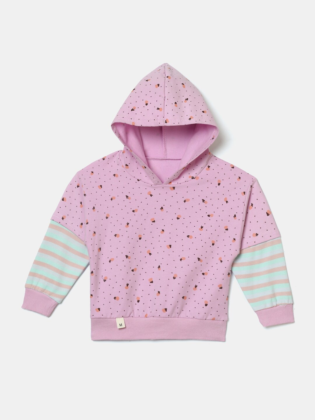 

Hopscotch Girls Purple Printed Hooded Sweatshirt