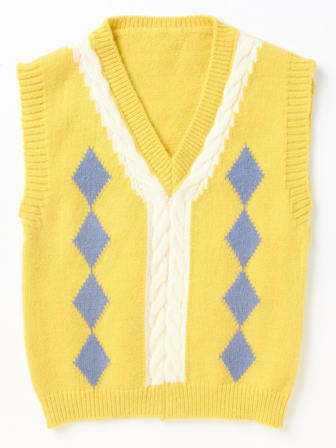

Hopscotch Boys Yellow & White Printed Sweater Vest