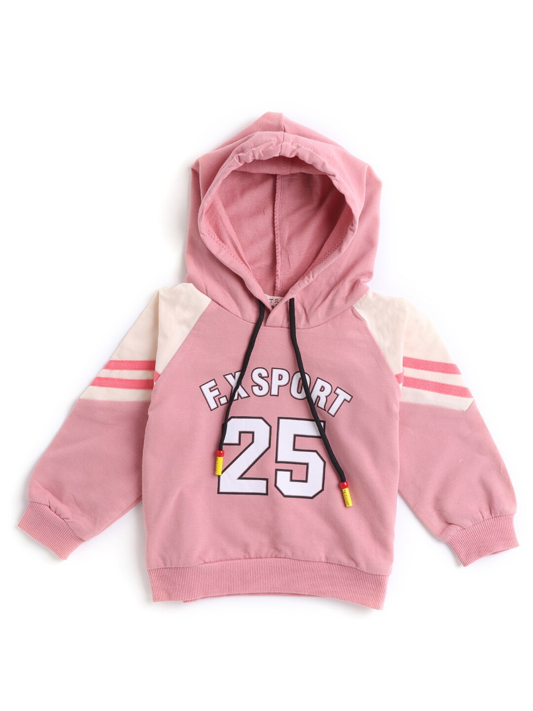 

Hopscotch Girls Pink Printed Hooded Sweatshirt