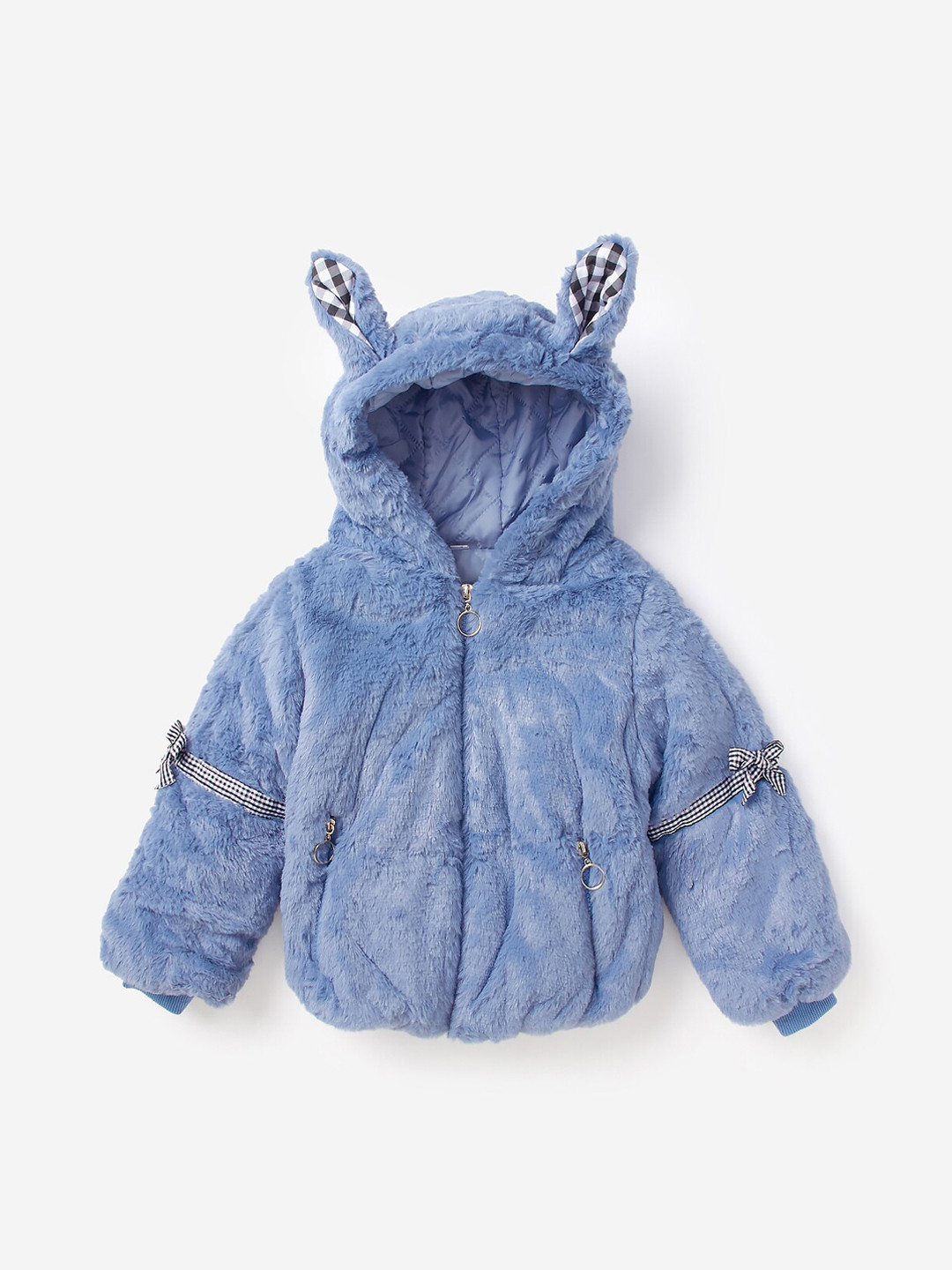 

Hopscotch Girls Blue Floral Longline Puffer Jacket