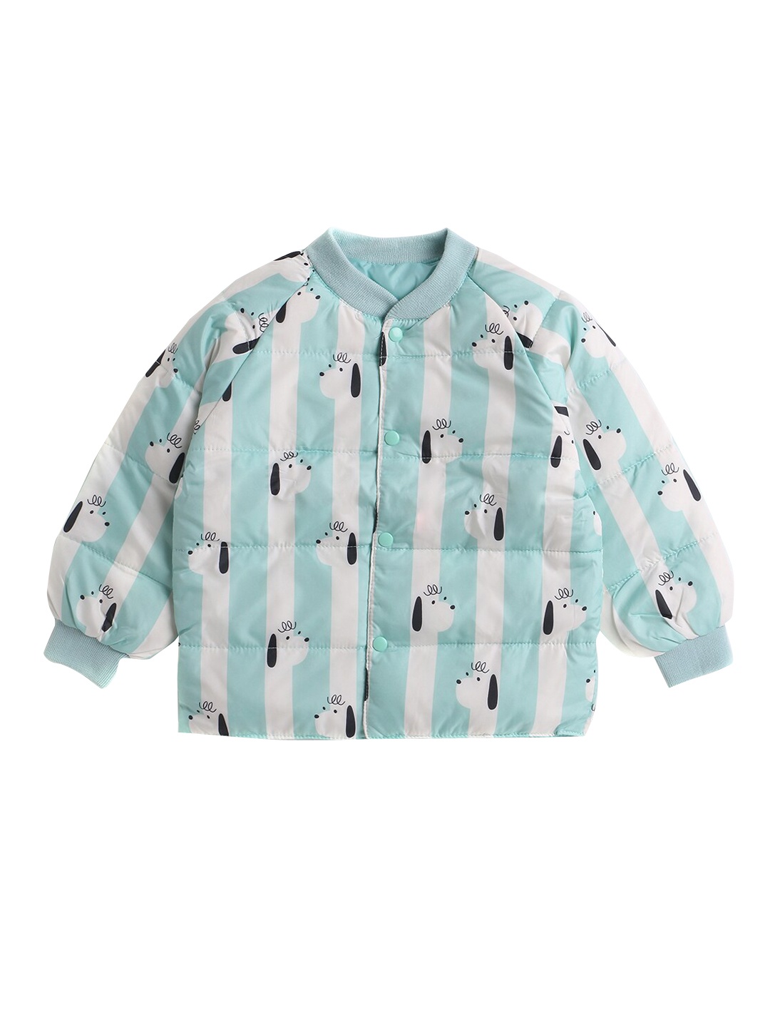 

Hopscotch Girls Blue & White Striped Bomber Jacket
