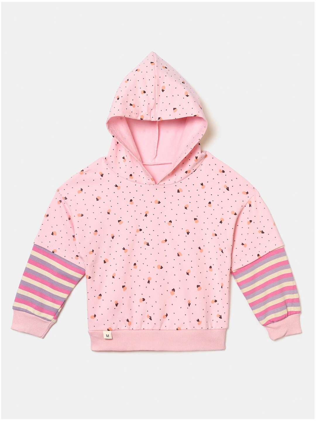 

Hopscotch Girls Pink Printed Hooded Sweatshirt