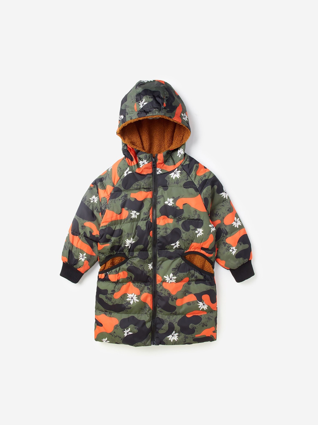 

Hopscotch Girls Multicoloured Floral Crop Bomber Jacket, Multi