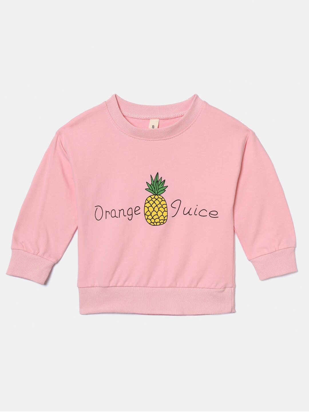 

Hopscotch Girls Pink Printed Sweatshirt