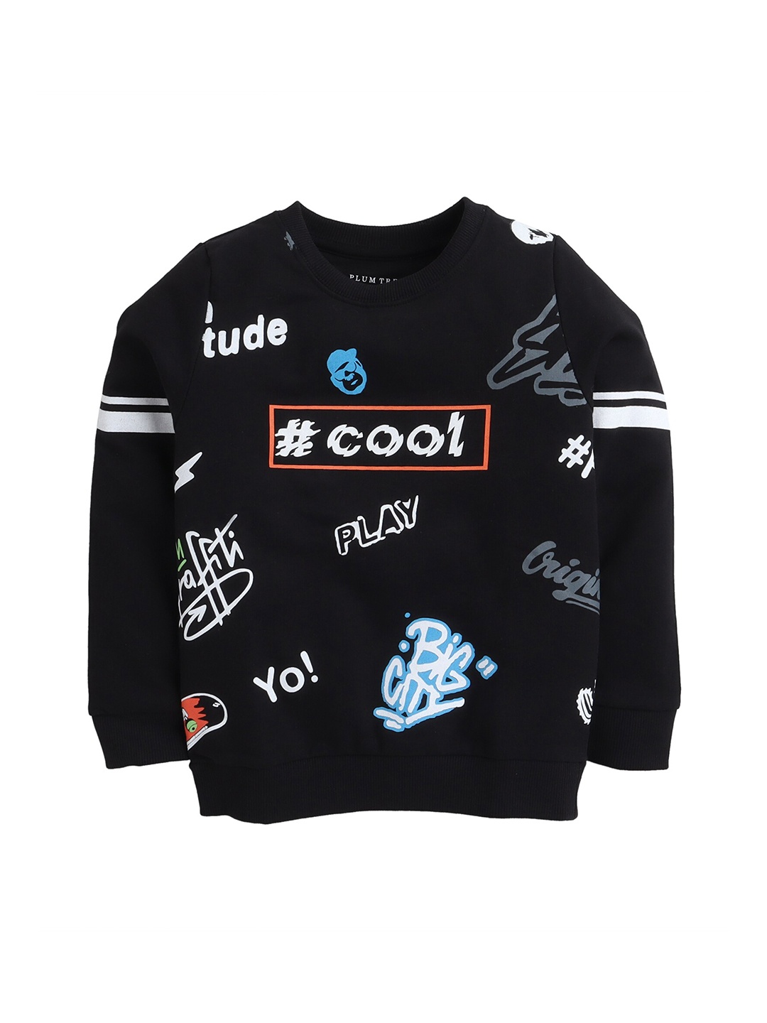 

Hopscotch Boys Black Printed Sweatshirt