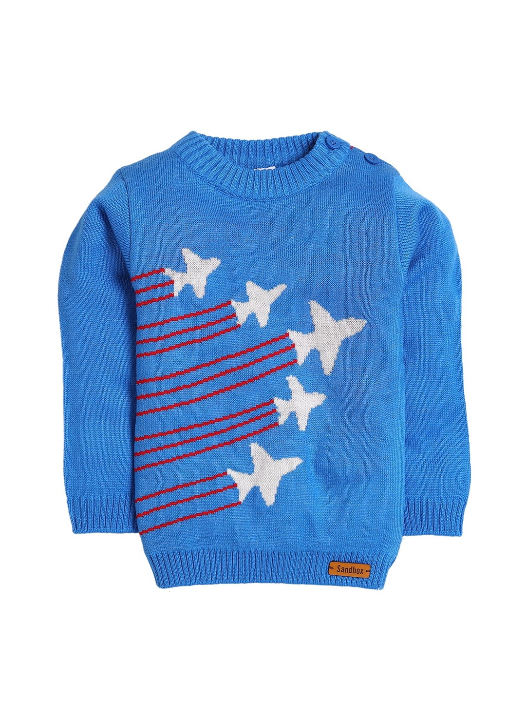 

Hopscotch Unisex Kids Blue & White Printed Pullover