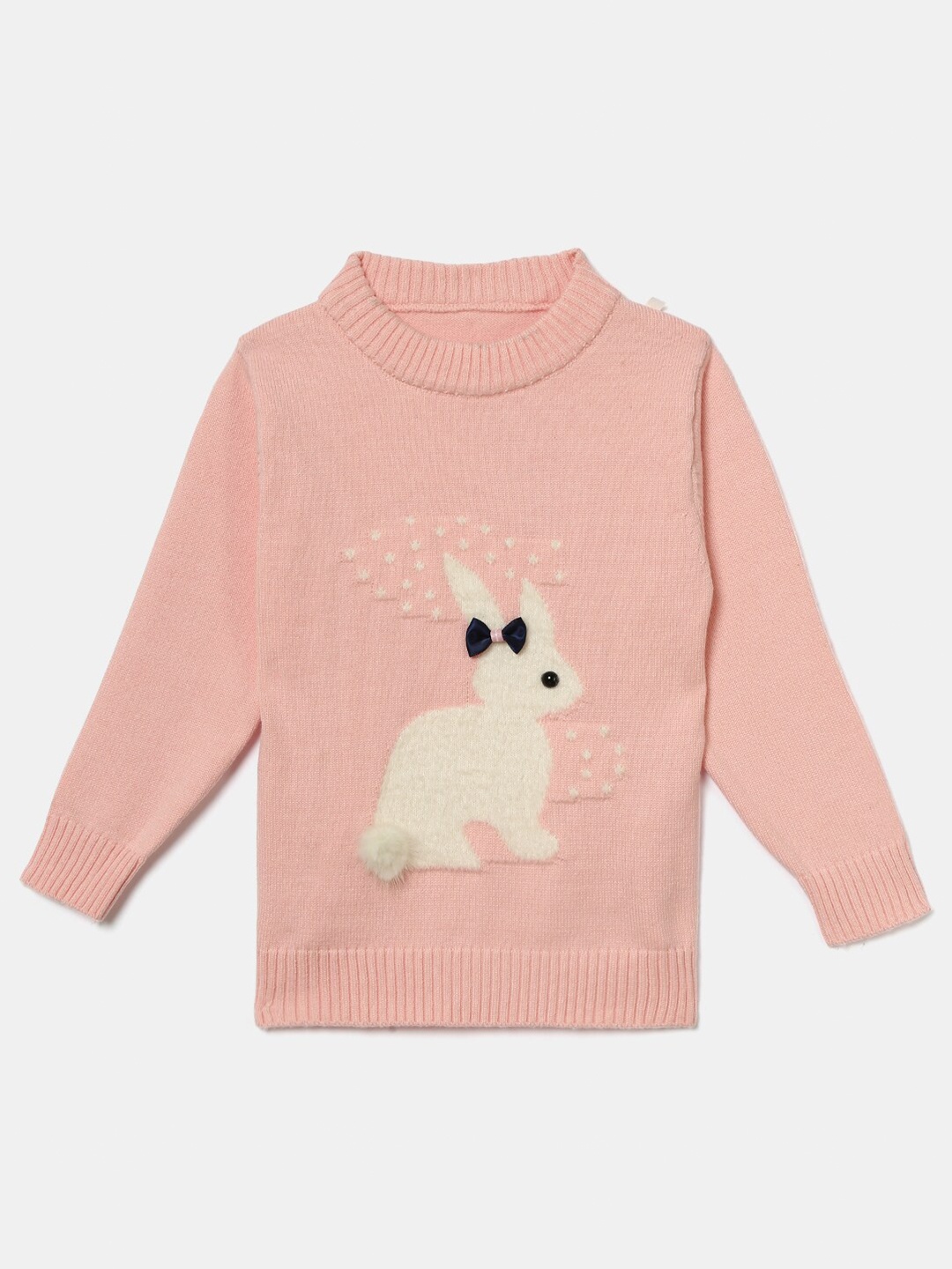 

Hopscotch Girls Pink & White Embroidered Pullover