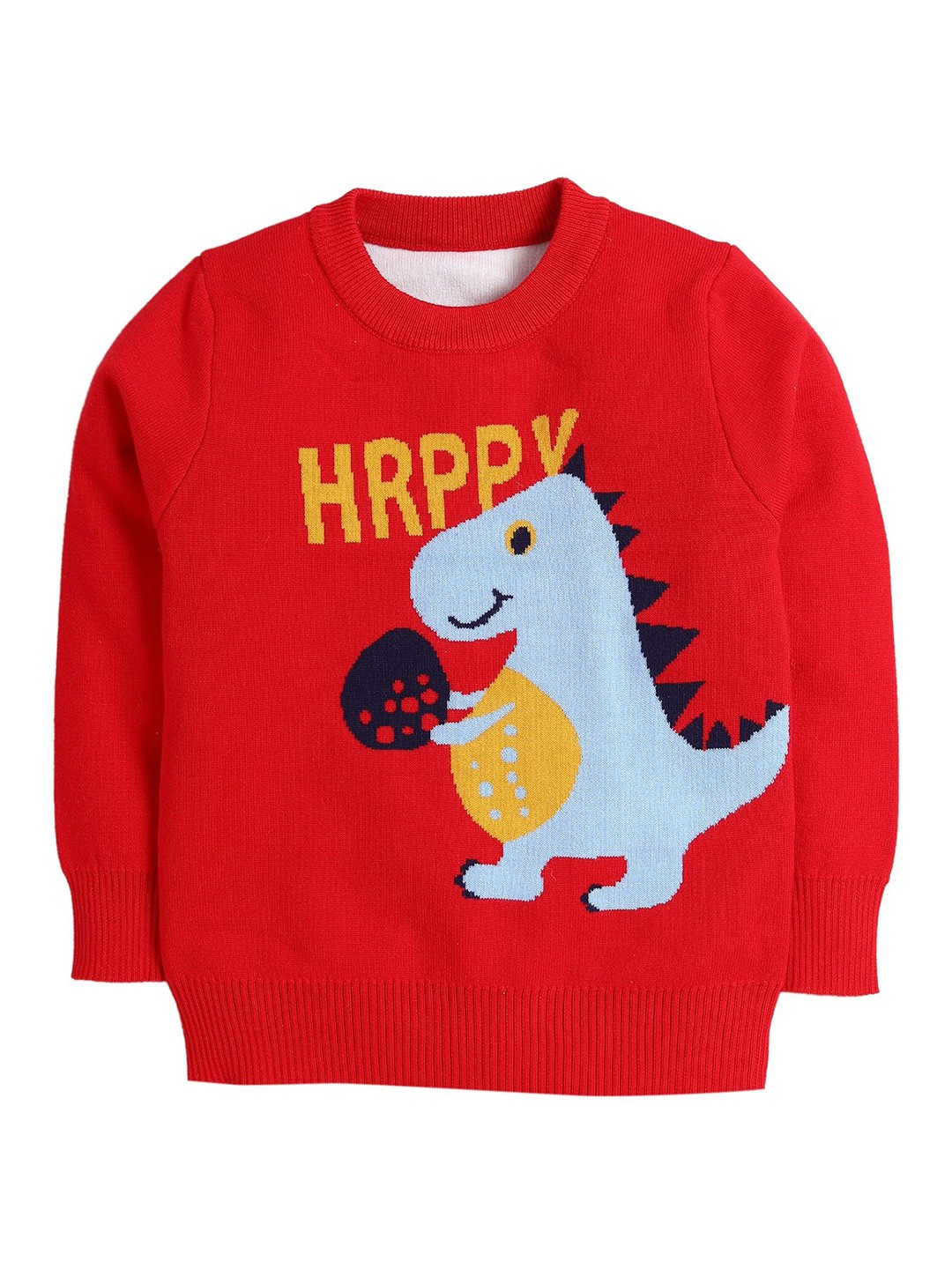 

Hopscotch Boys Red & Blue Graphic Printed Pullover Sweater