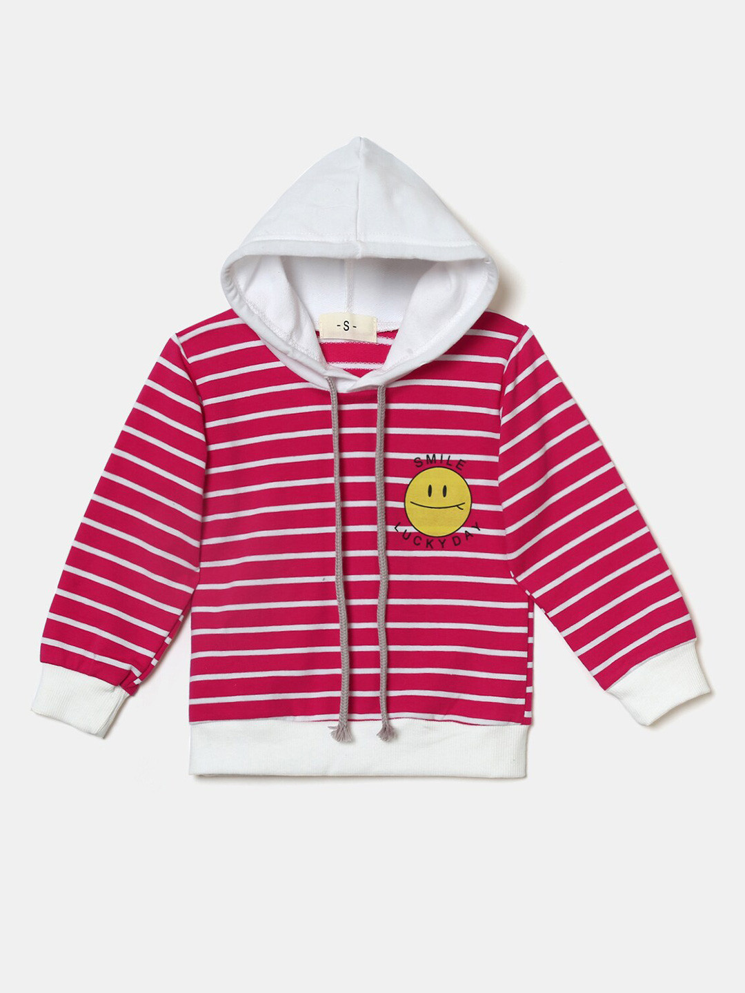 

Hopscotch Girls Red Striped Hooded Sweatshirt