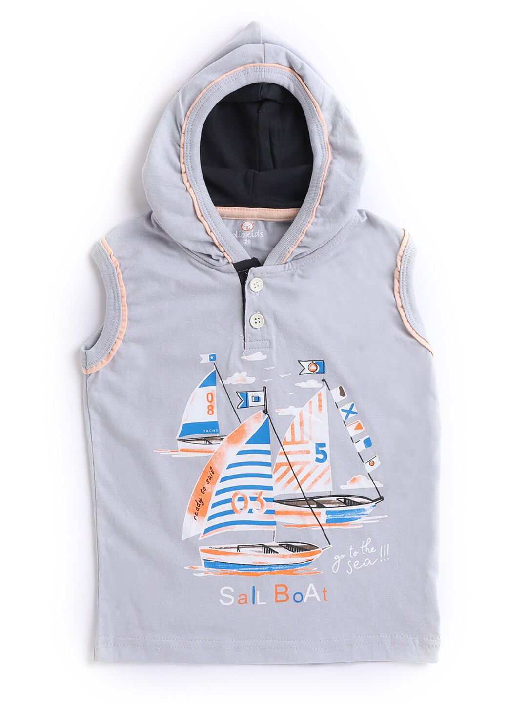 

Hopscotch Boys Grey Printed Sweatshirt