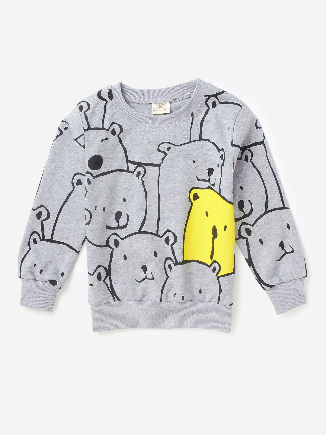

Hopscotch Boys Grey & Yellow Printed Sweatshirt