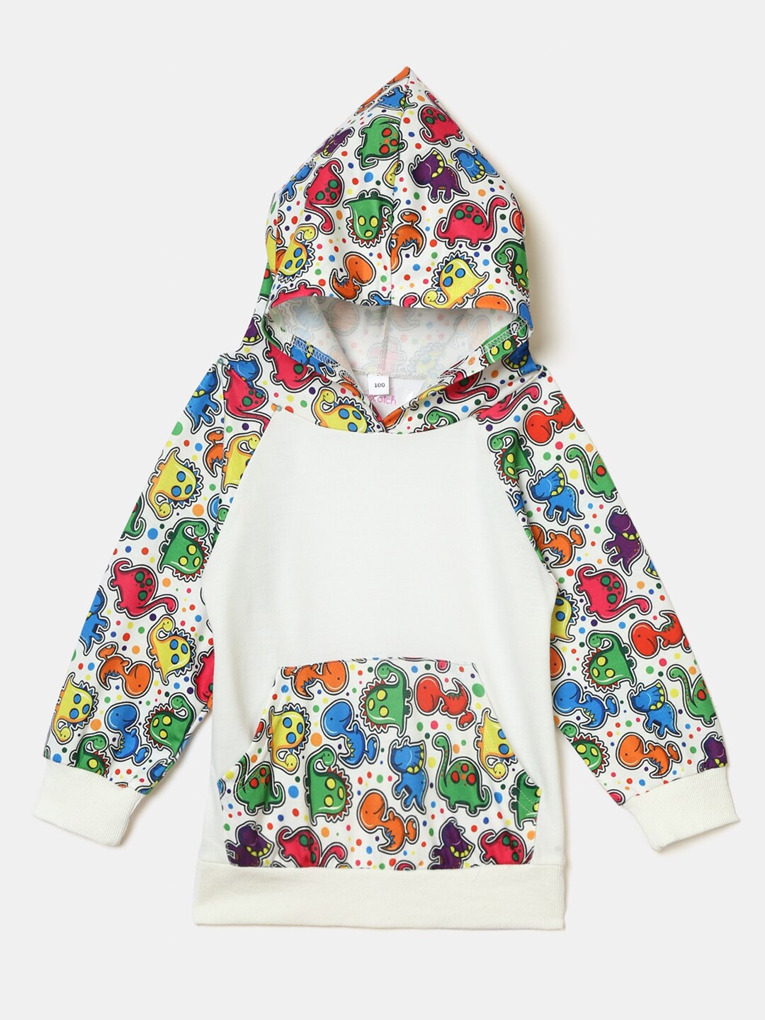 

Hopscotch Boys Multicoloured Printed Hooded Sweatshirt, Multi