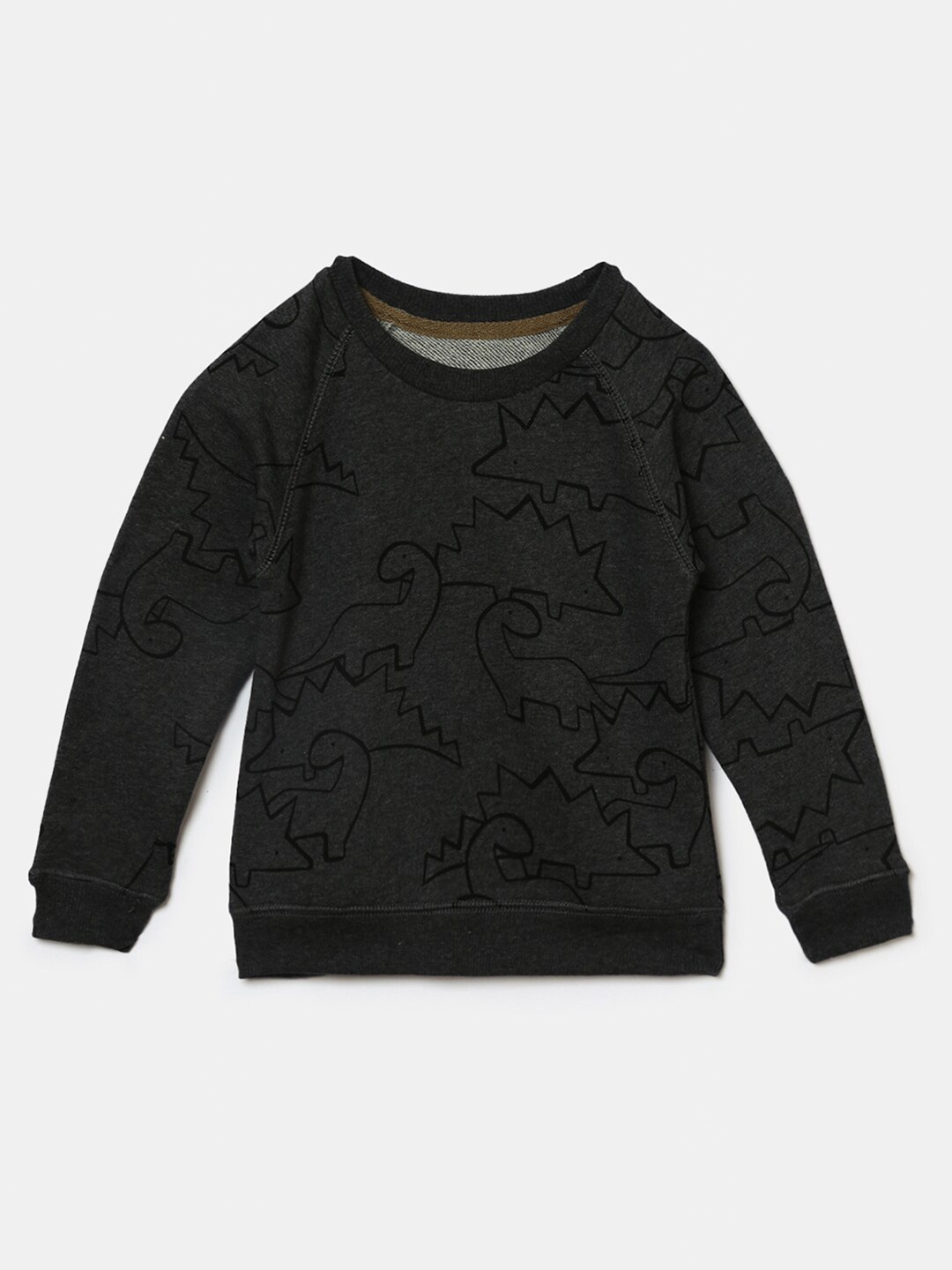 

Hopscotch Boys Charcoal Grey Printed Sweatshirt