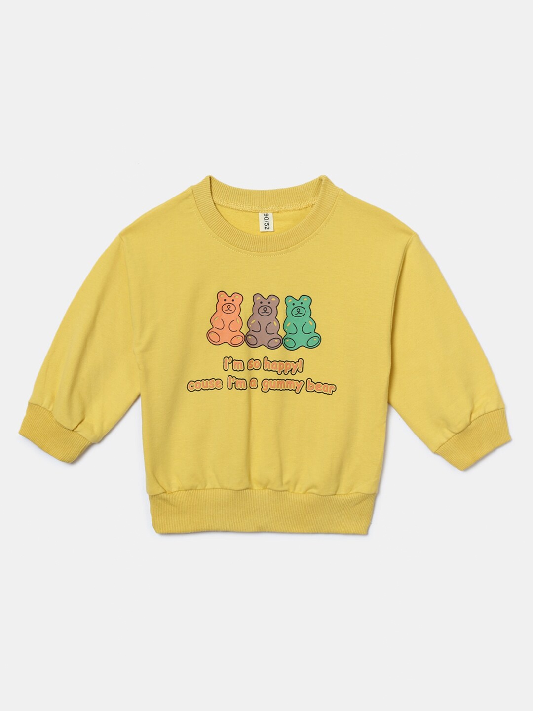 

Hopscotch Girls Yellow Printed Sweatshirt