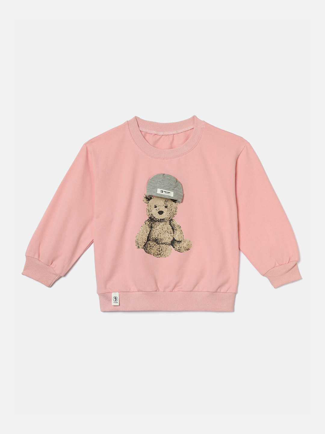 

Hopscotch Girls Peach Printed Sweatshirt