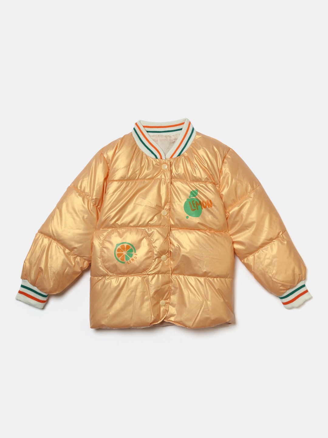 

Hopscotch Boys Orange Striped Bomber Jacket