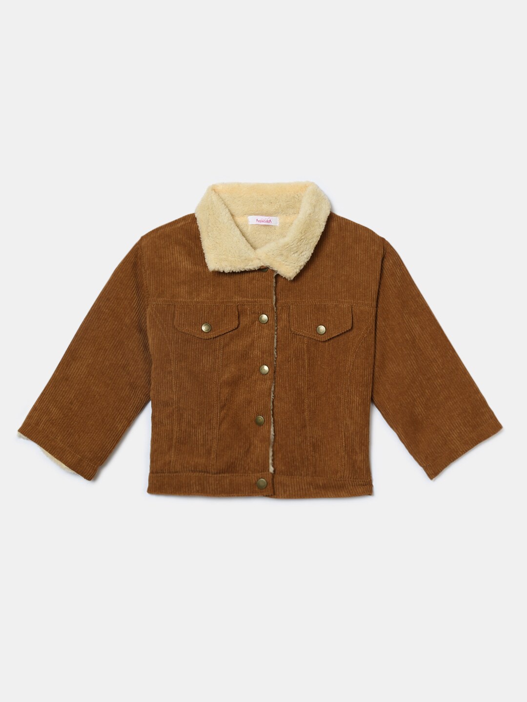 

Hopscotch Unisex Kids Brown Striped Longline Tailored Jacket
