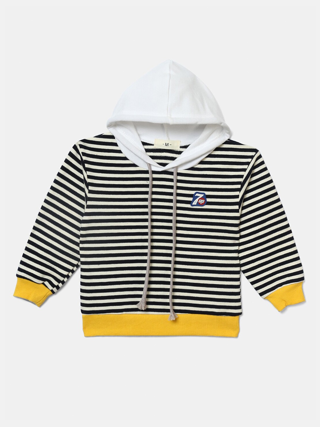 

Hopscotch Girls Black Striped Hooded Sweatshirt