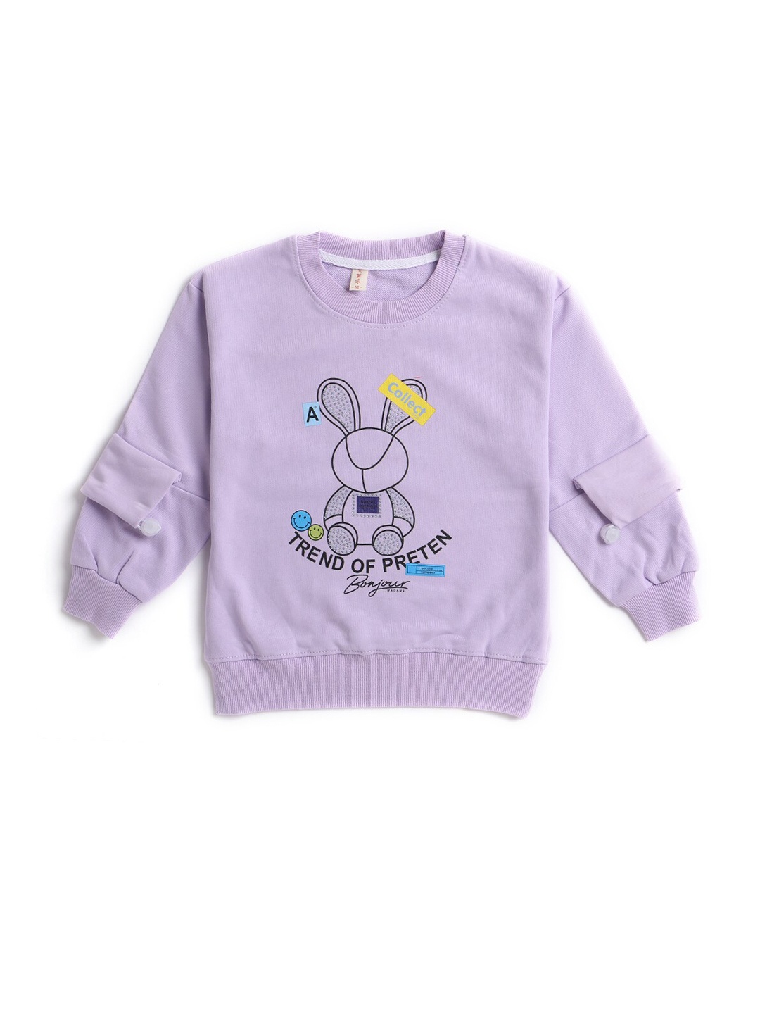 

Hopscotch Girls Purple Printed Sweatshirt