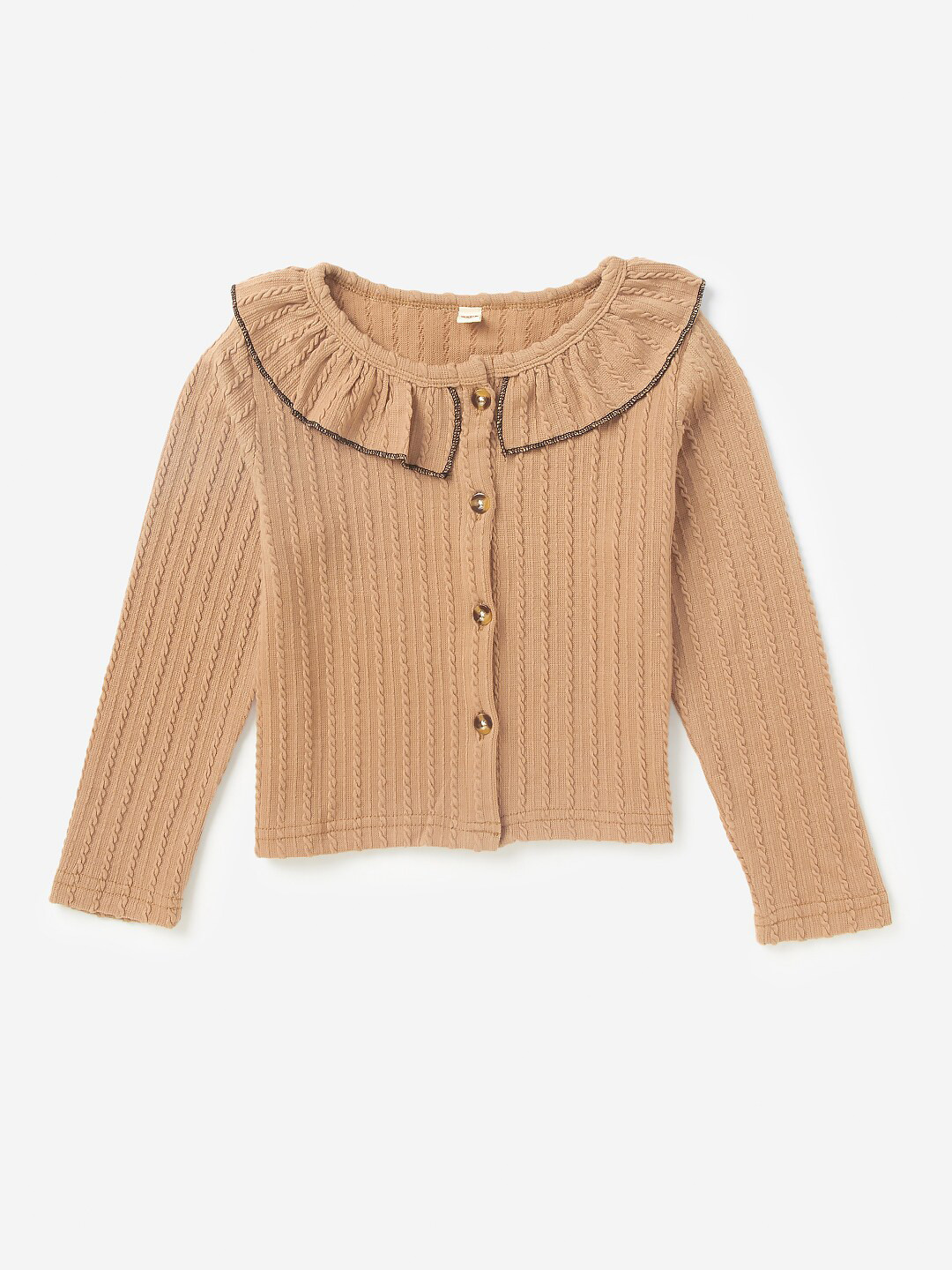 

Hopscotch Girls Brown Striped Cardigan