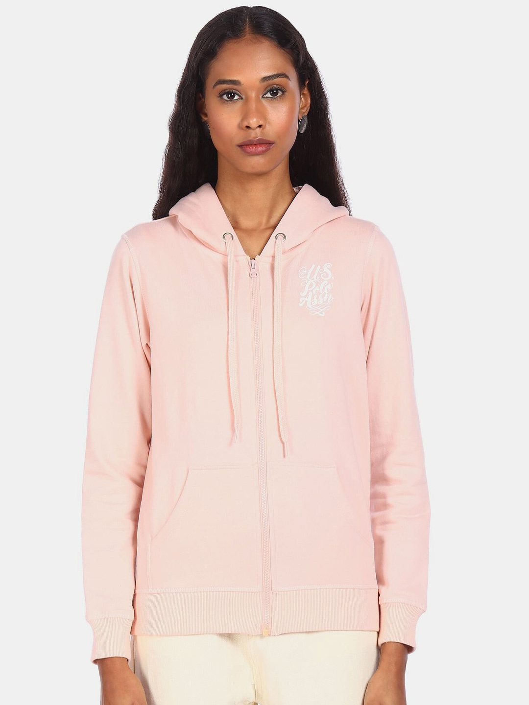 

U S Polo Assn Women Pink Hooded Sweatshirt
