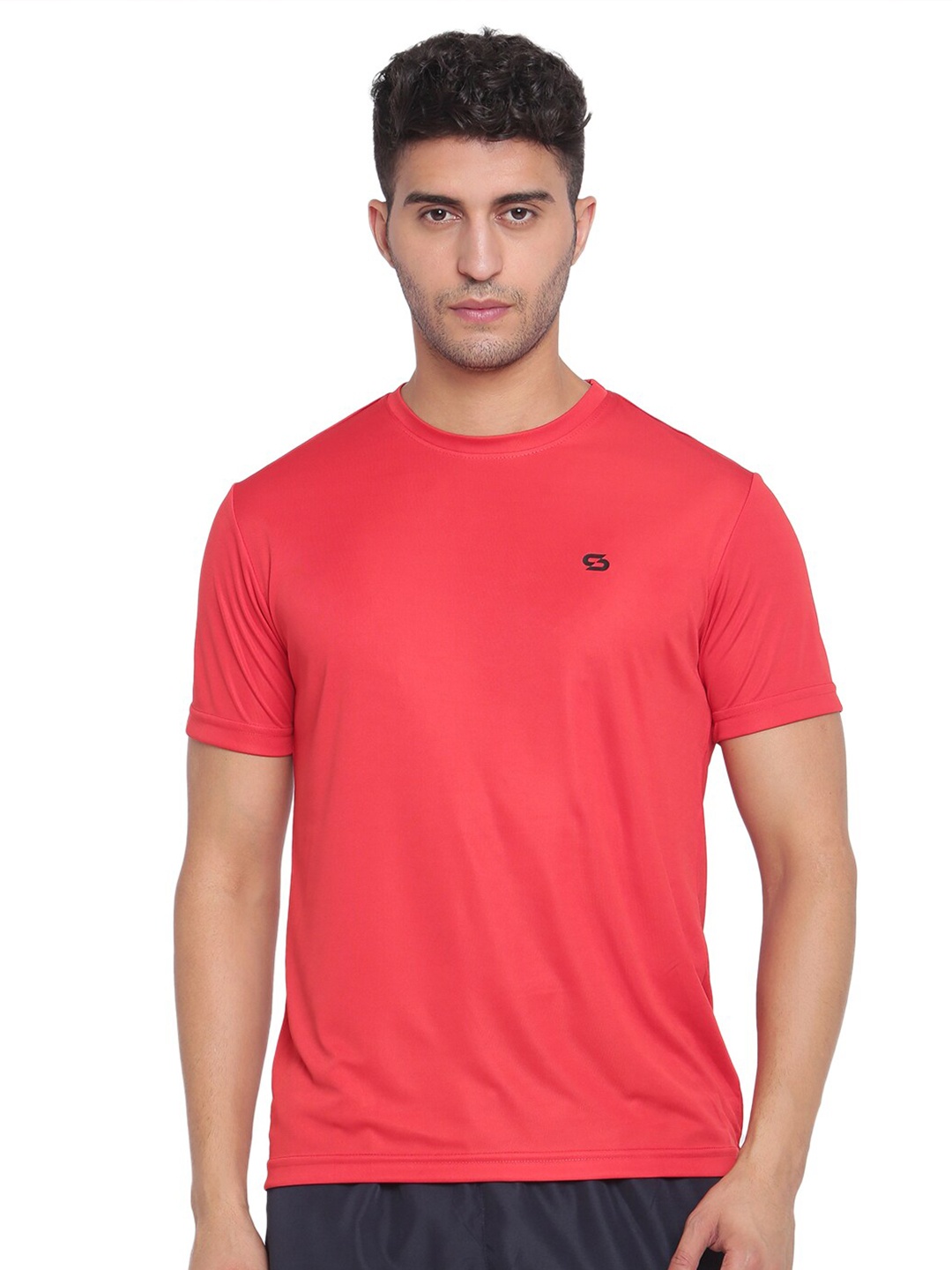 

Spolei Men Red Coral Slim Fit T-shirt