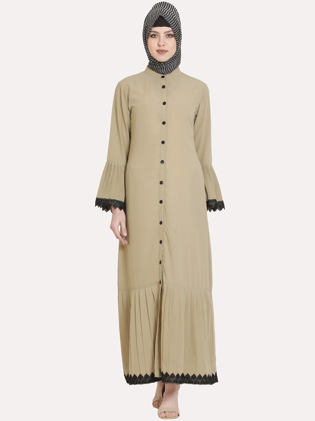 

MOMIN LIBAS Women Beige Solid Abaya Burqa