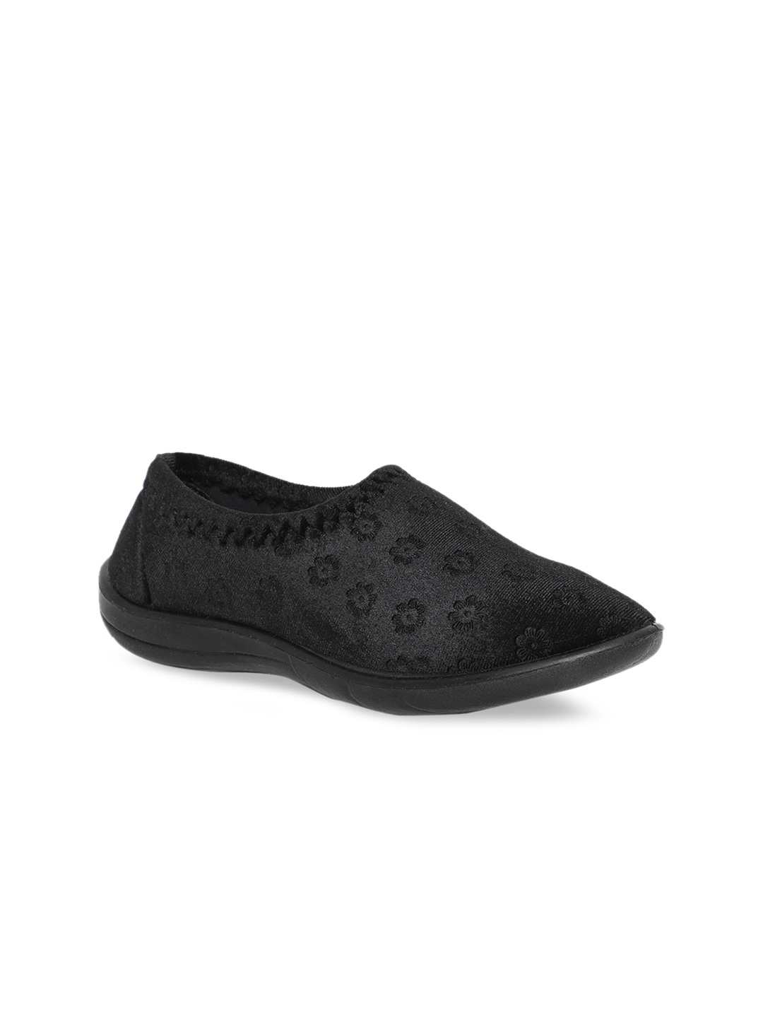 

Khadims Women Black Woven Design Slip-On Sneakers