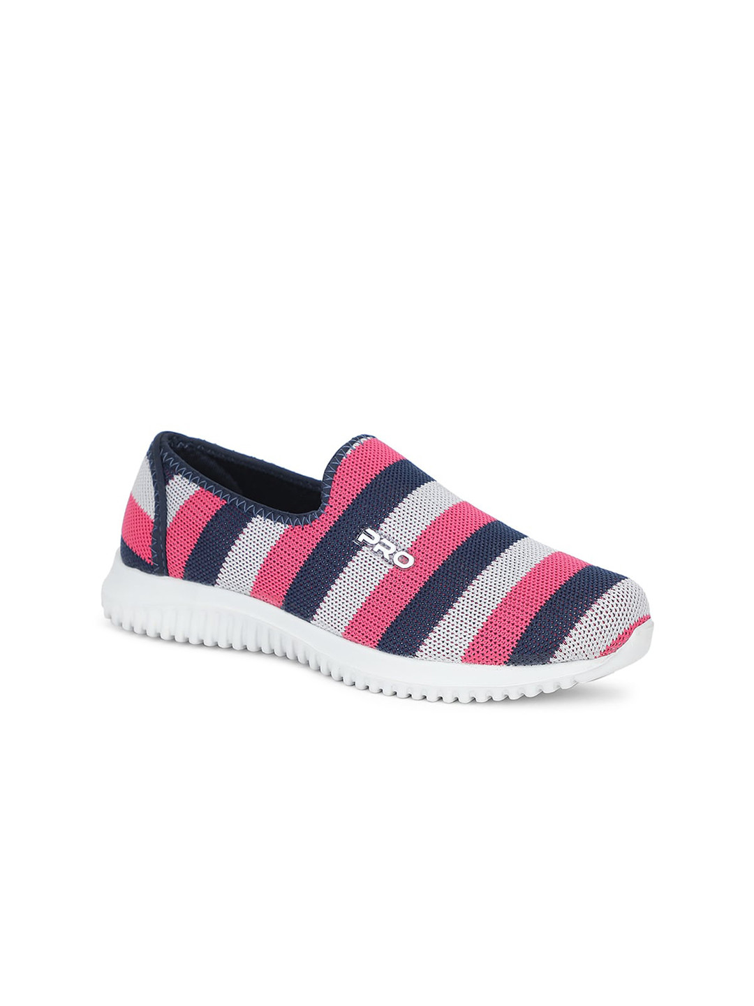 

Khadims Women Grey Striped Slip-On Sneakers
