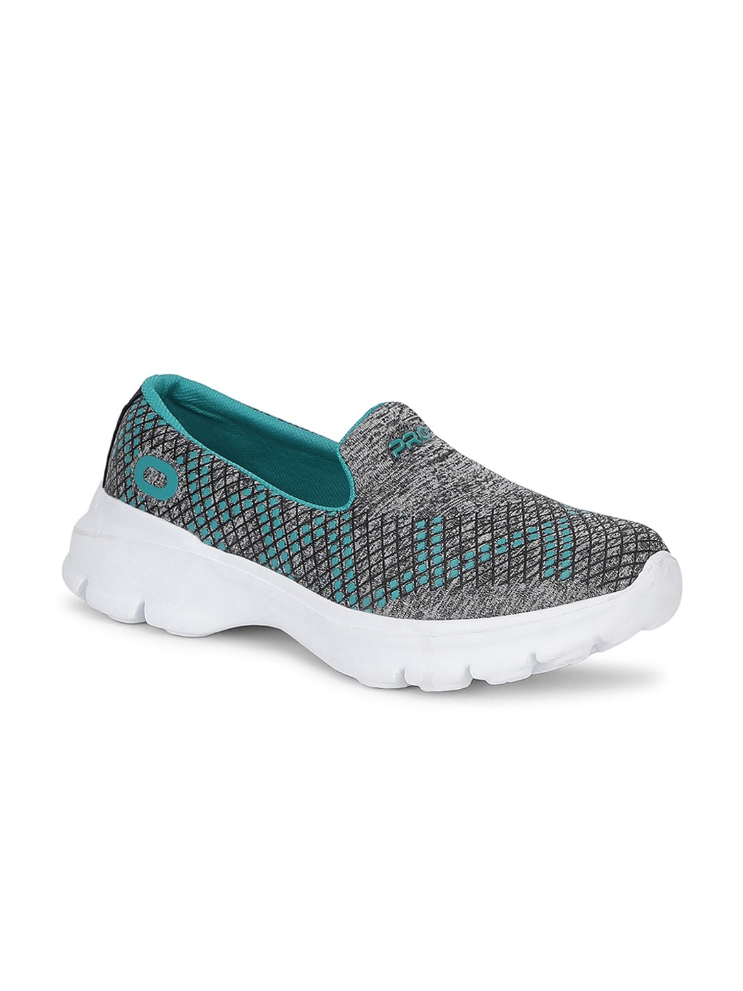 

Khadims Women Turquoise Blue Woven Design Slip-On Sneakers