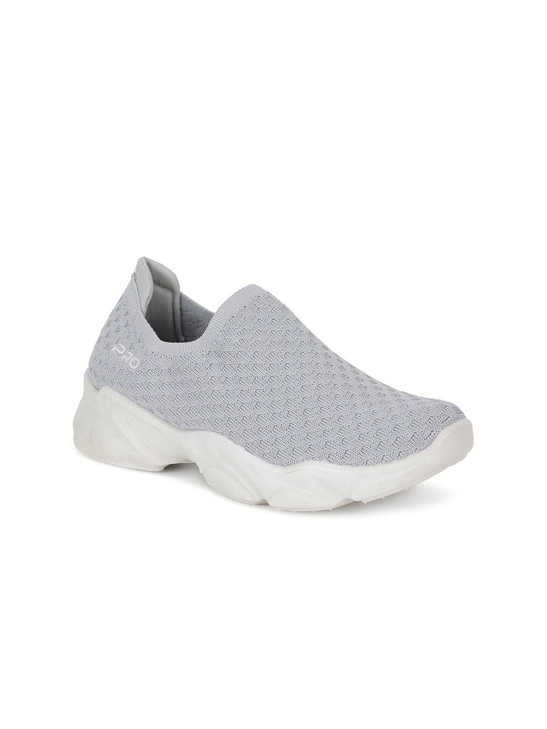 

Khadims Women Grey Textured Slip-On Sneakers