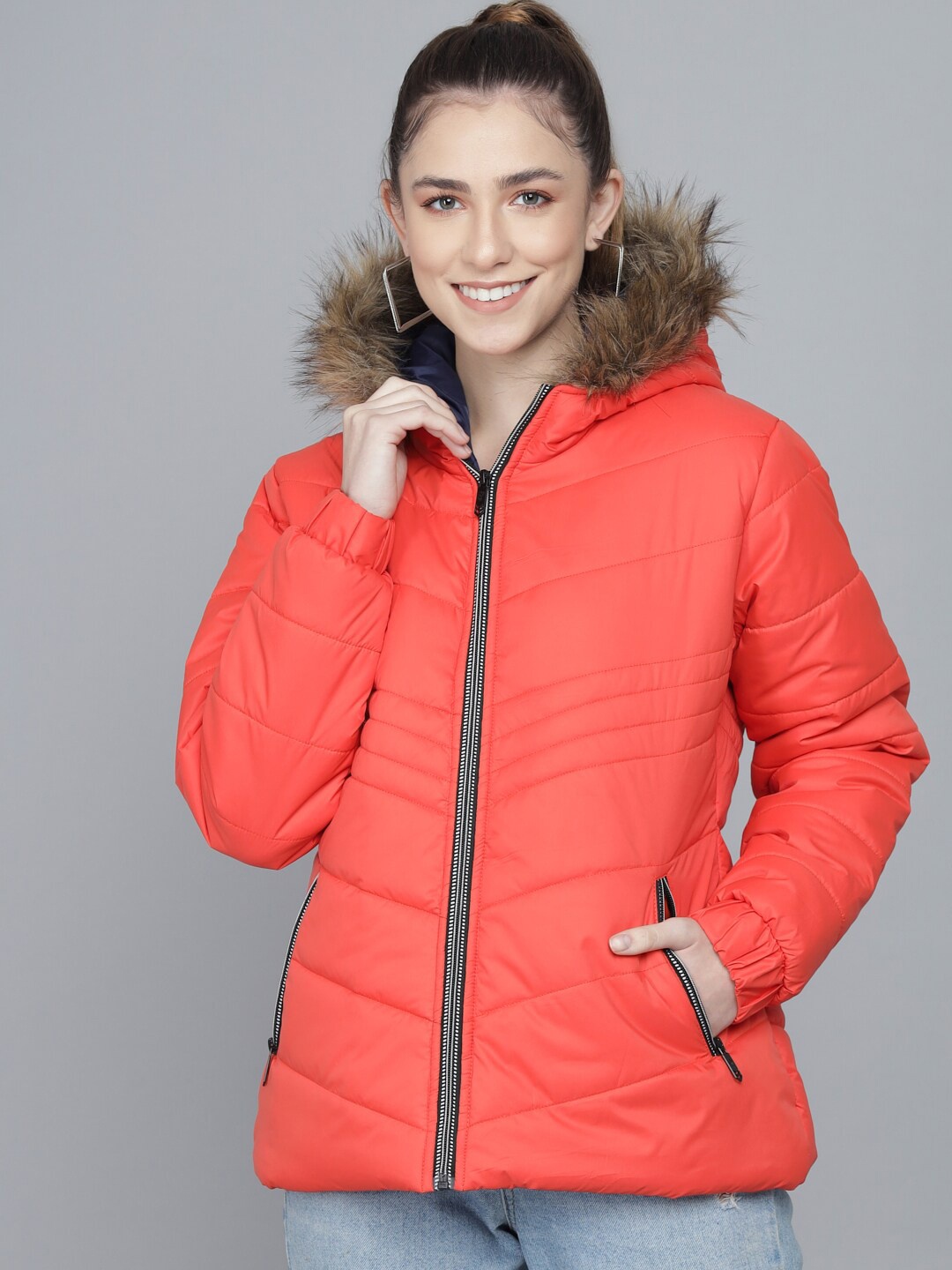 

Kotty Women Orange Lightweight Longline Parka Jacket