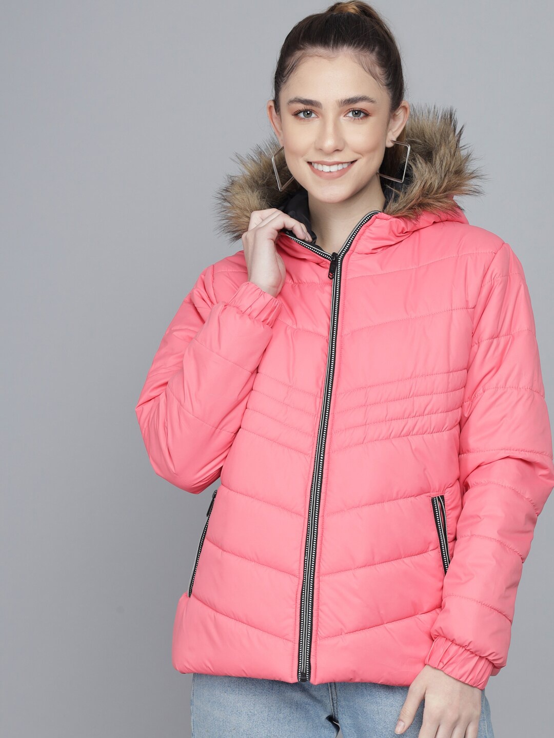 

Kotty Women Pink Hooded Puffer Jacket
