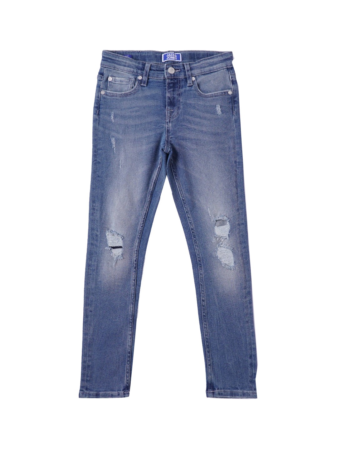 

Jack & Jones Boys Blue Highly Distressed Heavy Fade Jeans