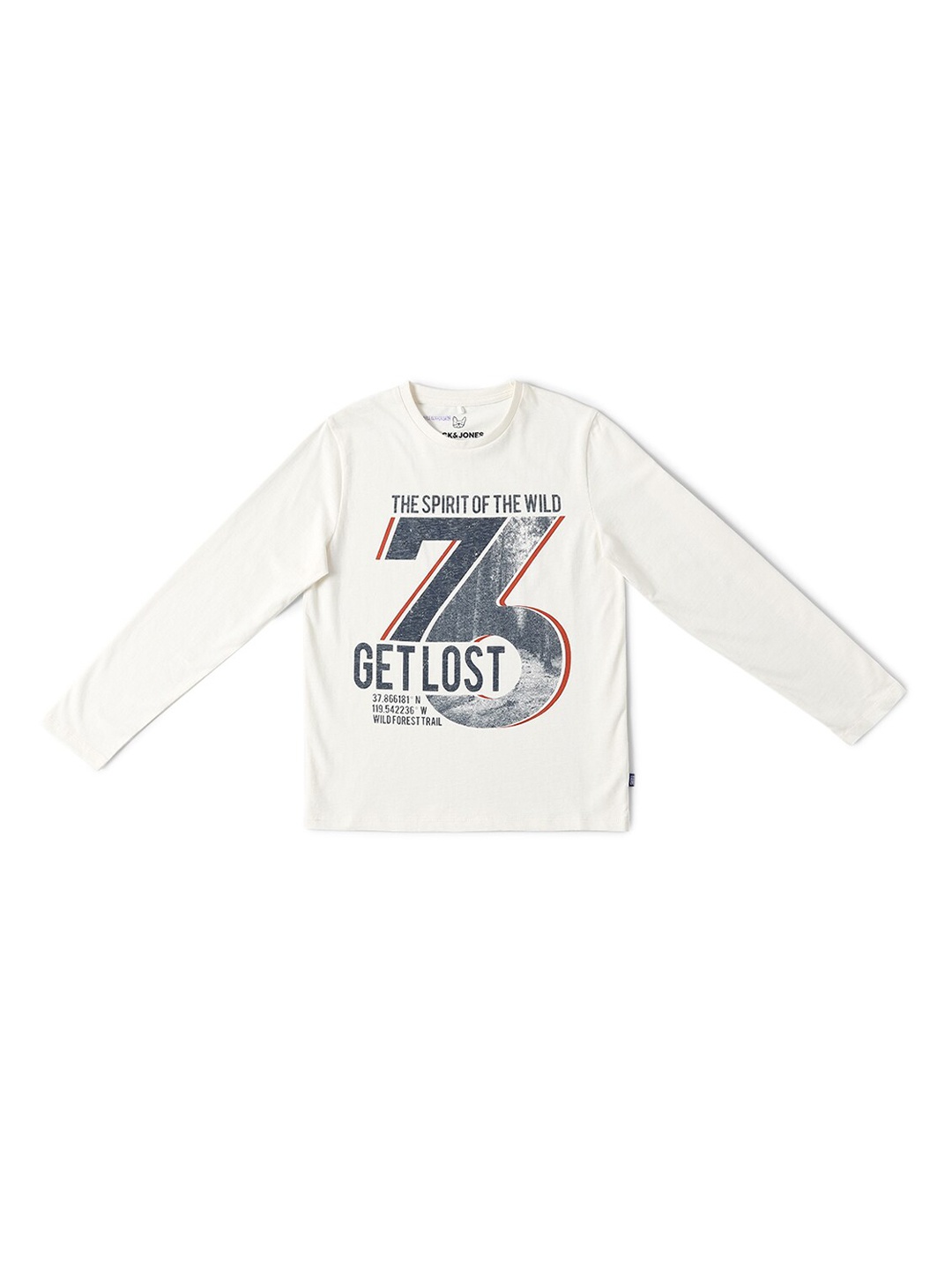 

Jack & Jones Boys White Typography Printed T-shirt