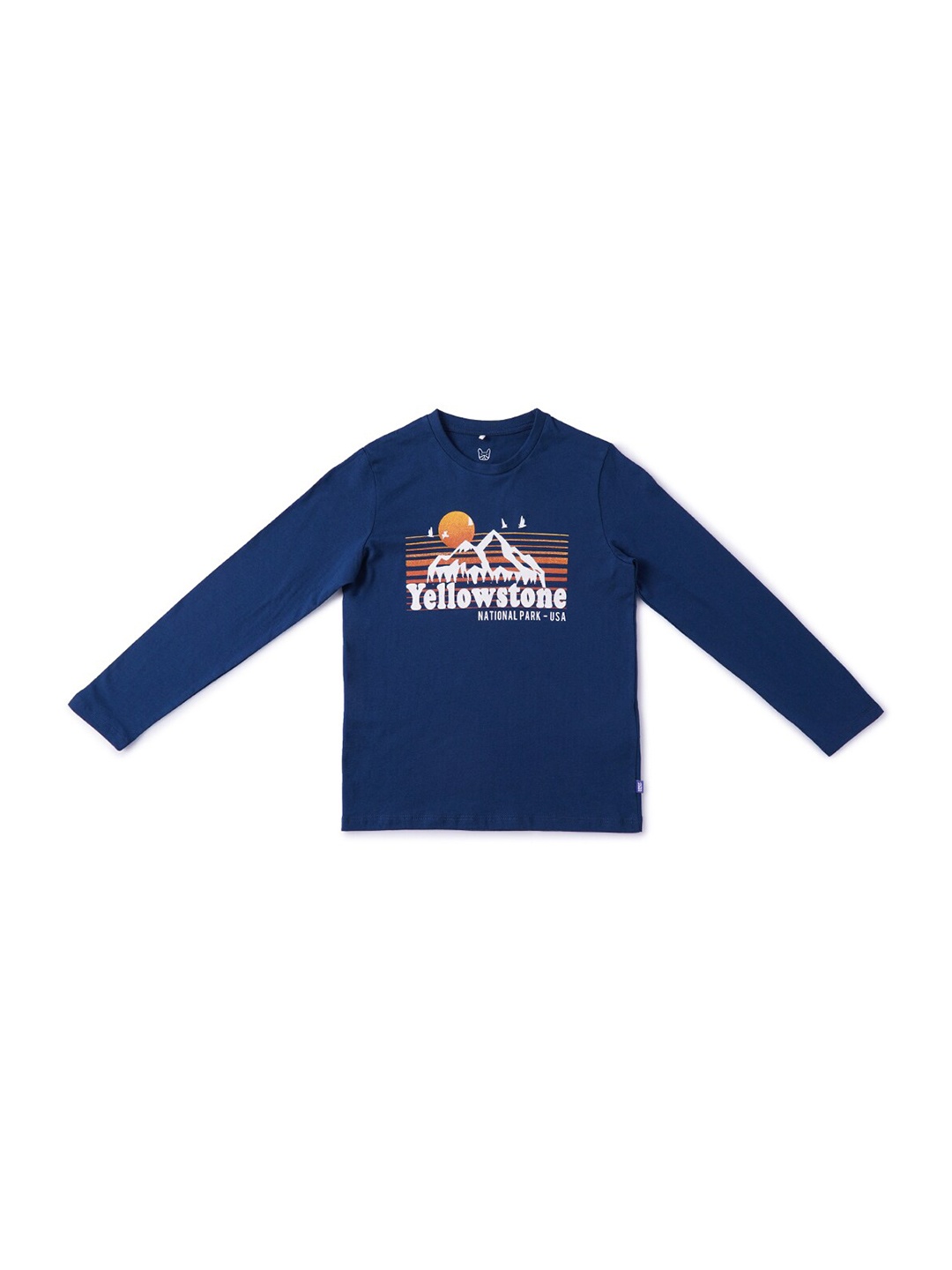 Jack & Jones Boys Blue Typography Printed T-shirt