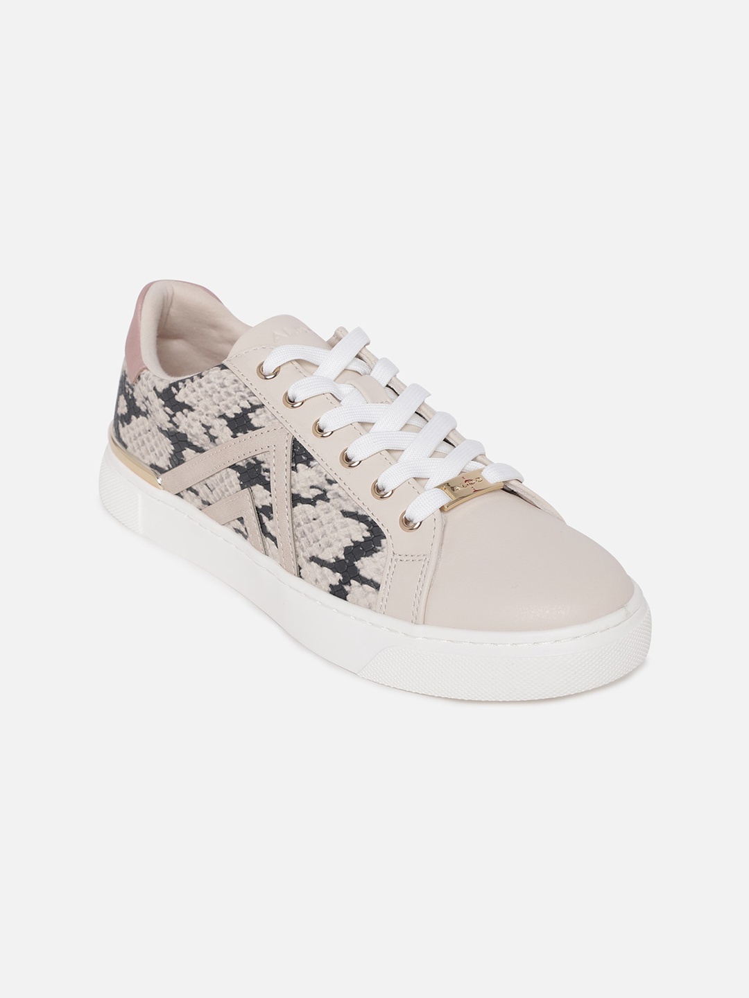 

ALDO Women Beige Textured Sneakers