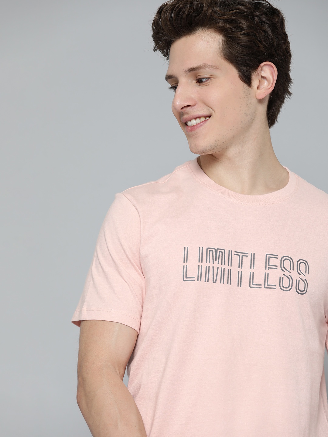

Mast & Harbour Men Peach-Coloured Typography Printed Pure Cotton T-shirt