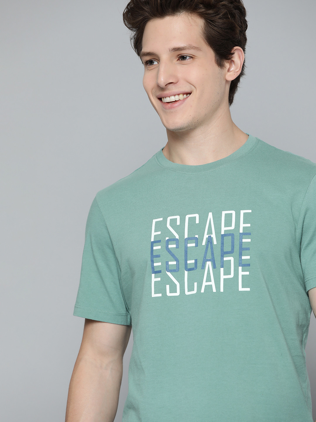 

Mast & Harbour Men Green Pure Cotton Printed T-shirt