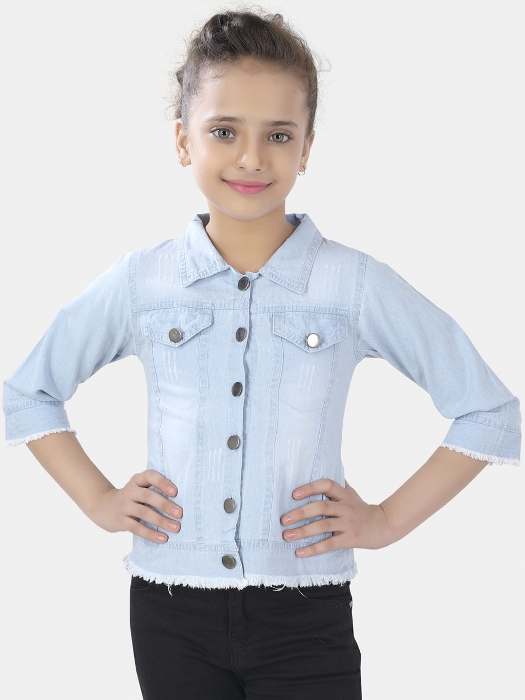 

POPLINS Girls Blue Lightweight Cotton Denim Jacket