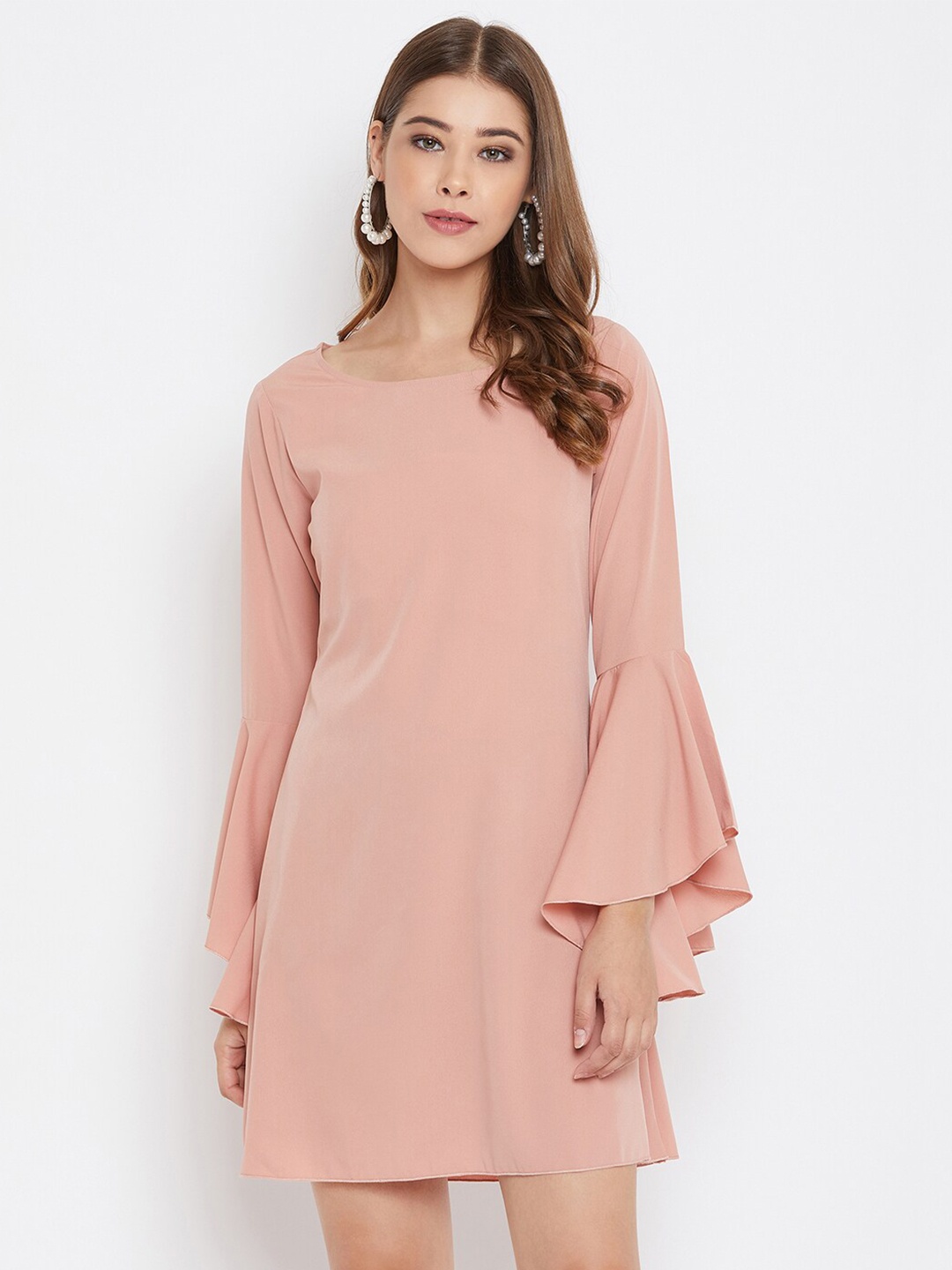 

Berrylush Pink Crepe A-Line Dress