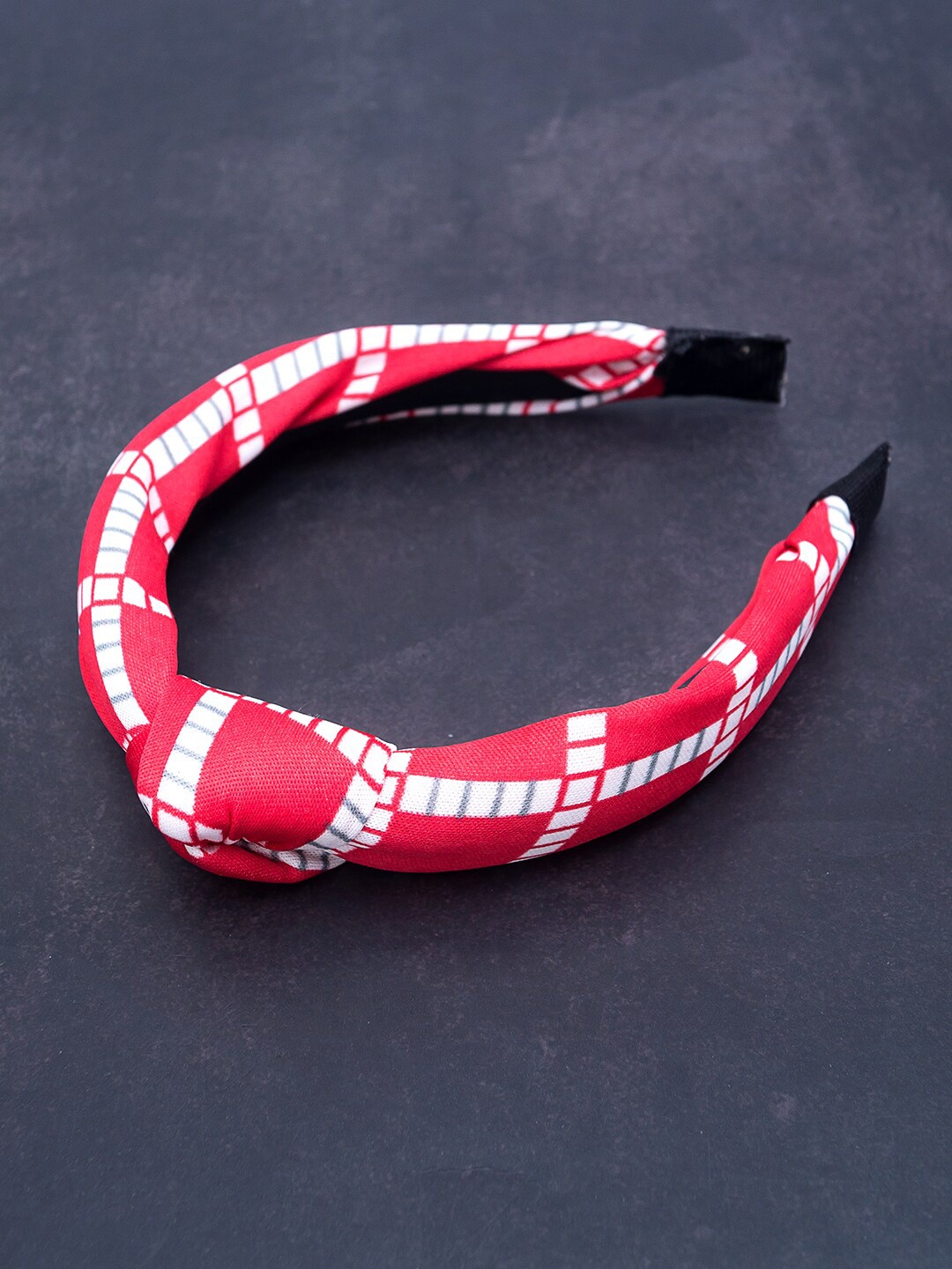 

Golden Peacock Women Pink & White Knot-Detailed Hairband